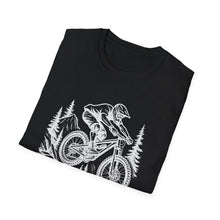 Load image into Gallery viewer, Mountain Biker Jumping T‑Shirt Downhill , Freeride, Enduro MTB Airborne Rider Graphic Tee Cycling Gift