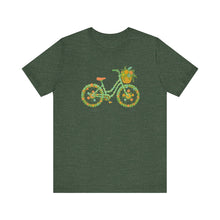 Load image into Gallery viewer, Floral Bicycle Tee | Nature Lover's Short Sleeve Shirt, Perfect for Gardeners, Spring Outfits, Eco-Friendly Gifts, Casual Wear, Birthday