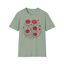 Load image into Gallery viewer, Peonies Floral T-Shirt Floral Illustration Softstyle T-Shirt | Comfortable Everyday Wear, Gift for Plant Lovers, Eco-Friendly Tee, Casual Fashion