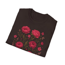 Load image into Gallery viewer, Peonies Floral T-Shirt Floral Illustration Softstyle T-Shirt | Comfortable Everyday Wear, Gift for Plant Lovers, Eco-Friendly Tee, Casual Fashion