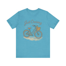 Load image into Gallery viewer, Just Cruising T-shirt, Summer Vibes Tee, Casual Graphic Shirt, Beach Vacation Top, Unisex Jersey Shirt