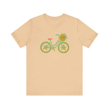 Load image into Gallery viewer, Floral Bicycle Tee | Nature Lover's Short Sleeve Shirt, Perfect for Gardeners, Spring Outfits, Eco-Friendly Gifts, Casual Wear, Birthday