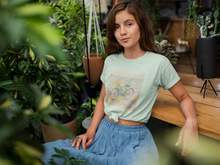 Load image into Gallery viewer, Monet Style Beach Cruiser T-Shirt for Women, Cruising Through the Canvas Art Tee
