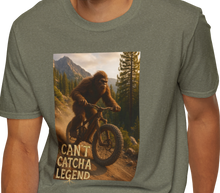 Load image into Gallery viewer, Can’t Catch a Legend T-Shirt – Funny Sasquatch MTB Shirt | Bigfoot Mountain Bike Tee | Mountain biker , MTB shirt