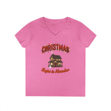 Load image into Gallery viewer, Warm Funny Christmas Ladies' V-Neck T-Shirt