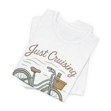 Load image into Gallery viewer, Just Cruising T-shirt, Summer Vibes Tee, Casual Graphic Shirt, Beach Vacation Top, Unisex Jersey Shirt