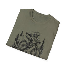 Load image into Gallery viewer, Mountain Biker Jumping T‑Shirt Downhill , Freeride, Enduro MTB Airborne Rider Graphic Tee Cycling Gift