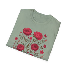 Load image into Gallery viewer, Peonies Floral T-Shirt Floral Illustration Softstyle T-Shirt | Comfortable Everyday Wear, Gift for Plant Lovers, Eco-Friendly Tee, Casual Fashion
