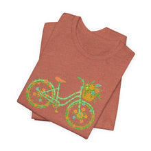Load image into Gallery viewer, Floral Bicycle Tee | Nature Lover's Short Sleeve Shirt, Perfect for Gardeners, Spring Outfits, Eco-Friendly Gifts, Casual Wear, Birthday