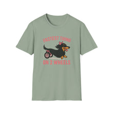 Load image into Gallery viewer, Fastest Thing on 2 Wheels - Funny Dachshund Unisex T-Shirt, Pet Lover Gift, Dog Owner Shirt, Animal Humor Tee, Cute Canine Apparel, IVDD pet