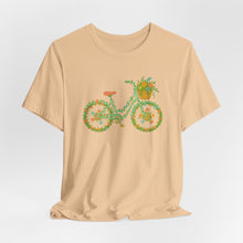 Load image into Gallery viewer, Floral Bicycle Tee | Nature Lover's Short Sleeve Shirt, Perfect for Gardeners, Spring Outfits, Eco-Friendly Gifts, Casual Wear, Birthday