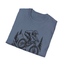 Load image into Gallery viewer, Mountain Biker Jumping T‑Shirt Downhill , Freeride, Enduro MTB Airborne Rider Graphic Tee Cycling Gift