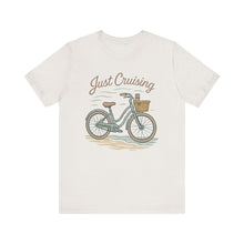 Load image into Gallery viewer, Just Cruising T-shirt, Summer Vibes Tee, Casual Graphic Shirt, Beach Vacation Top, Unisex Jersey Shirt