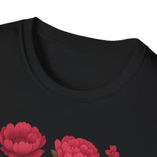 Load image into Gallery viewer, Peonies Floral T-Shirt Floral Illustration Softstyle T-Shirt | Comfortable Everyday Wear, Gift for Plant Lovers, Eco-Friendly Tee, Casual Fashion