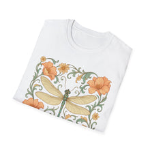 Load image into Gallery viewer, Art Nouveau Dragonfly T‑Shirt • Floral Insect Vintage Botanical Tee • Nature Lover Gift, Summer Outfit