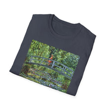 Load image into Gallery viewer, Impressionist Bridge Bike Ride Tee Inspired by Monet Vintage Art T-Shirt Art Lover Gift, Nature Apparel, Birthday Gift, Relaxed Fit