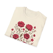 Load image into Gallery viewer, Peonies Floral T-Shirt Floral Illustration Softstyle T-Shirt | Comfortable Everyday Wear, Gift for Plant Lovers, Eco-Friendly Tee, Casual Fashion