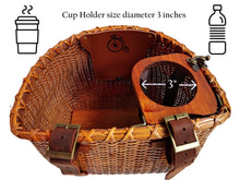 Load image into Gallery viewer, NEW! Tote & Kari Bicycle Basket W/ built in Cup and phone holder.