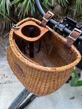 Load image into Gallery viewer, Basket Strap Premium Leather Belt/Brass Buckle for Adult,Kids Baskets, Adjustable Size,Vintage Style, Brown 1 Pair, 2 Pieces Length 11.5" Width 1"