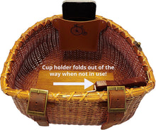 Load image into Gallery viewer, Bike basket with foldable cup holder