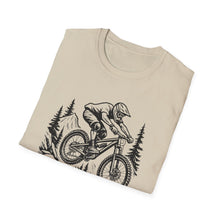 Load image into Gallery viewer, Mountain Biker Jumping T‑Shirt  Downhill , Freeride, Enduro MTB Airborne Rider Graphic Tee Cycling Gift
