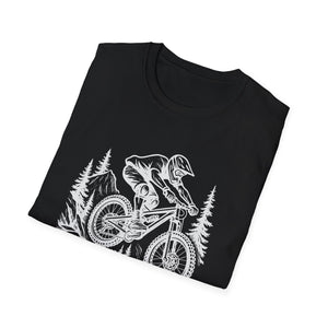 Mountain Biker Jumping T‑Shirt  Downhill , Freeride, Enduro MTB Airborne Rider Graphic Tee Cycling Gift