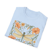 Load image into Gallery viewer, Art Nouveau Dragonfly T‑Shirt • Floral Insect Vintage Botanical Tee • Nature Lover Gift, Summer Outfit
