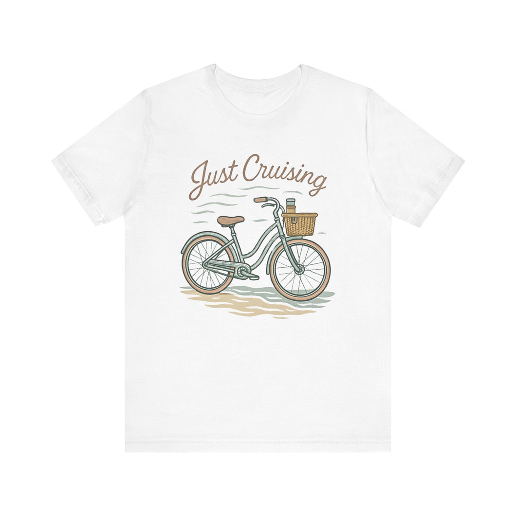 Just Cruising T-shirt, Summer Vibes Tee, Casual Graphic Shirt, Beach Vacation Top, Unisex Jersey Shirt