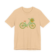 Load image into Gallery viewer, Floral Bicycle Tee | Nature Lover's Short Sleeve Shirt, Perfect for Gardeners, Spring Outfits, Eco-Friendly Gifts, Casual Wear, Birthday
