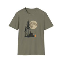 Load image into Gallery viewer, Moonlit Campfire Unisex Softstyle T-Shirt, Camping Shirt, Nature Lover Tee, Outdoor Adventure Apparel, Gift for Hikers, Summer Camping [...]
