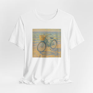 Monet Style Beach Cruiser T-Shirt for Women, Cruising Through the Canvas Art Tee