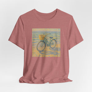 Monet Style Beach Cruiser T-Shirt for Women, Cruising Through the Canvas Art Tee