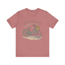 Load image into Gallery viewer, Just Cruising T-shirt, Summer Vibes Tee, Casual Graphic Shirt, Beach Vacation Top, Unisex Jersey Shirt
