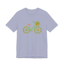 Load image into Gallery viewer, Floral Bicycle Tee | Nature Lover's Short Sleeve Shirt, Perfect for Gardeners, Spring Outfits, Eco-Friendly Gifts, Casual Wear, Birthday
