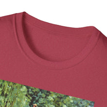 Load image into Gallery viewer, Impressionist Bridge Bike Ride Tee Inspired by Monet  Vintage Art T-Shirt Art Lover Gift, Nature Apparel, Birthday Gift, Relaxed Fit
