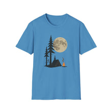 Load image into Gallery viewer, Moonlit Campfire Unisex Softstyle T-Shirt, Camping Shirt, Nature Lover Tee, Outdoor Adventure Apparel, Gift for Hikers, Summer Camping [...]
