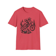 Load image into Gallery viewer, Mountain Biker Jumping T‑Shirt  Downhill , Freeride, Enduro MTB Airborne Rider Graphic Tee Cycling Gift
