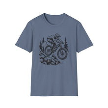 Load image into Gallery viewer, Mountain Biker Jumping T‑Shirt  Downhill , Freeride, Enduro MTB Airborne Rider Graphic Tee Cycling Gift
