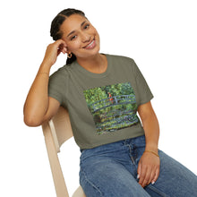 Load image into Gallery viewer, Impressionist Bridge Bike Ride Tee Inspired by Monet  Vintage Art T-Shirt Art Lover Gift, Nature Apparel, Birthday Gift, Relaxed Fit
