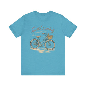 Just Cruising T-shirt, Summer Vibes Tee, Casual Graphic Shirt, Beach Vacation Top, Unisex Jersey Shirt