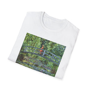 Impressionist Bridge Bike Ride Tee Inspired by Monet  Vintage Art T-Shirt Art Lover Gift, Nature Apparel, Birthday Gift, Relaxed Fit