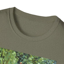 Load image into Gallery viewer, Impressionist Bridge Bike Ride Tee Inspired by Monet  Vintage Art T-Shirt Art Lover Gift, Nature Apparel, Birthday Gift, Relaxed Fit
