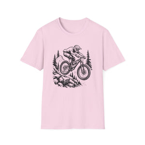 Mountain Biker Jumping T‑Shirt  Downhill , Freeride, Enduro MTB Airborne Rider Graphic Tee Cycling Gift