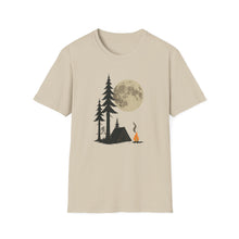 Load image into Gallery viewer, Moonlit Campfire Unisex Softstyle T-Shirt, Camping Shirt, Nature Lover Tee, Outdoor Adventure Apparel, Gift for Hikers, Summer Camping [...]
