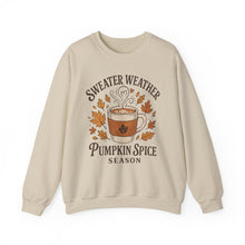 Load image into Gallery viewer, Pumpkin Spice Crewneck Sweatshirt, Cozy Fall Sweatshirt, Autumn Apparel, Thanksgiving Sweatshirt, Sweater Weather Fashion, Gift for [...]
