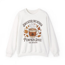 Load image into Gallery viewer, Pumpkin Spice Crewneck Sweatshirt, Cozy Fall Sweatshirt, Autumn Apparel, Thanksgiving Sweatshirt, Sweater Weather Fashion, Gift for [...]
