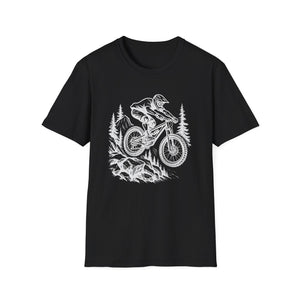 Mountain Biker Jumping T‑Shirt  Downhill , Freeride, Enduro MTB Airborne Rider Graphic Tee Cycling Gift