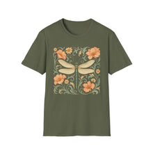 Load image into Gallery viewer, Art Nouveau Dragonfly T‑Shirt • Floral Insect Vintage Botanical Tee • Nature Lover Gift, Summer Outfit
