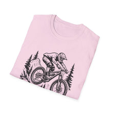 Load image into Gallery viewer, Mountain Biker Jumping T‑Shirt  Downhill , Freeride, Enduro MTB Airborne Rider Graphic Tee Cycling Gift
