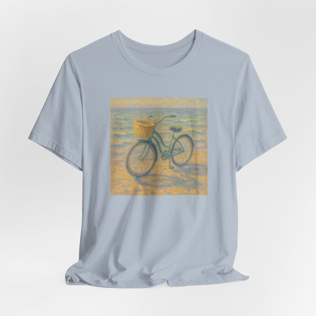Monet Style Beach Cruiser T-Shirt for Women, Cruising Through the Canvas Art Tee